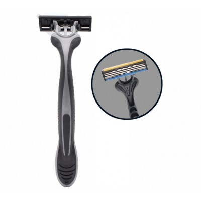 Triple blade disposable razor whole sale with rubber handle