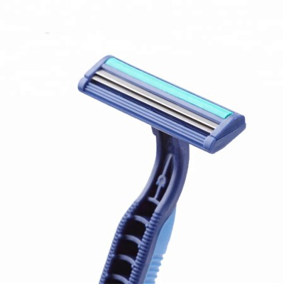 Twin blade stainless steel rubber handle disposable hot sale shaving razor